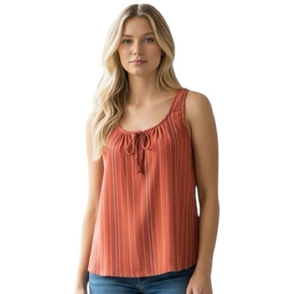 Prana Jardin Striped Boho Coral Tank Top Size XS‎